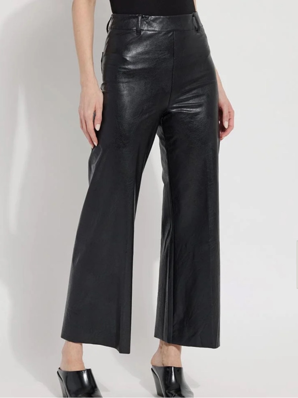 NWT Lysse Vegan Leather High Rise Wide Leg Pants In Black Sz XL -